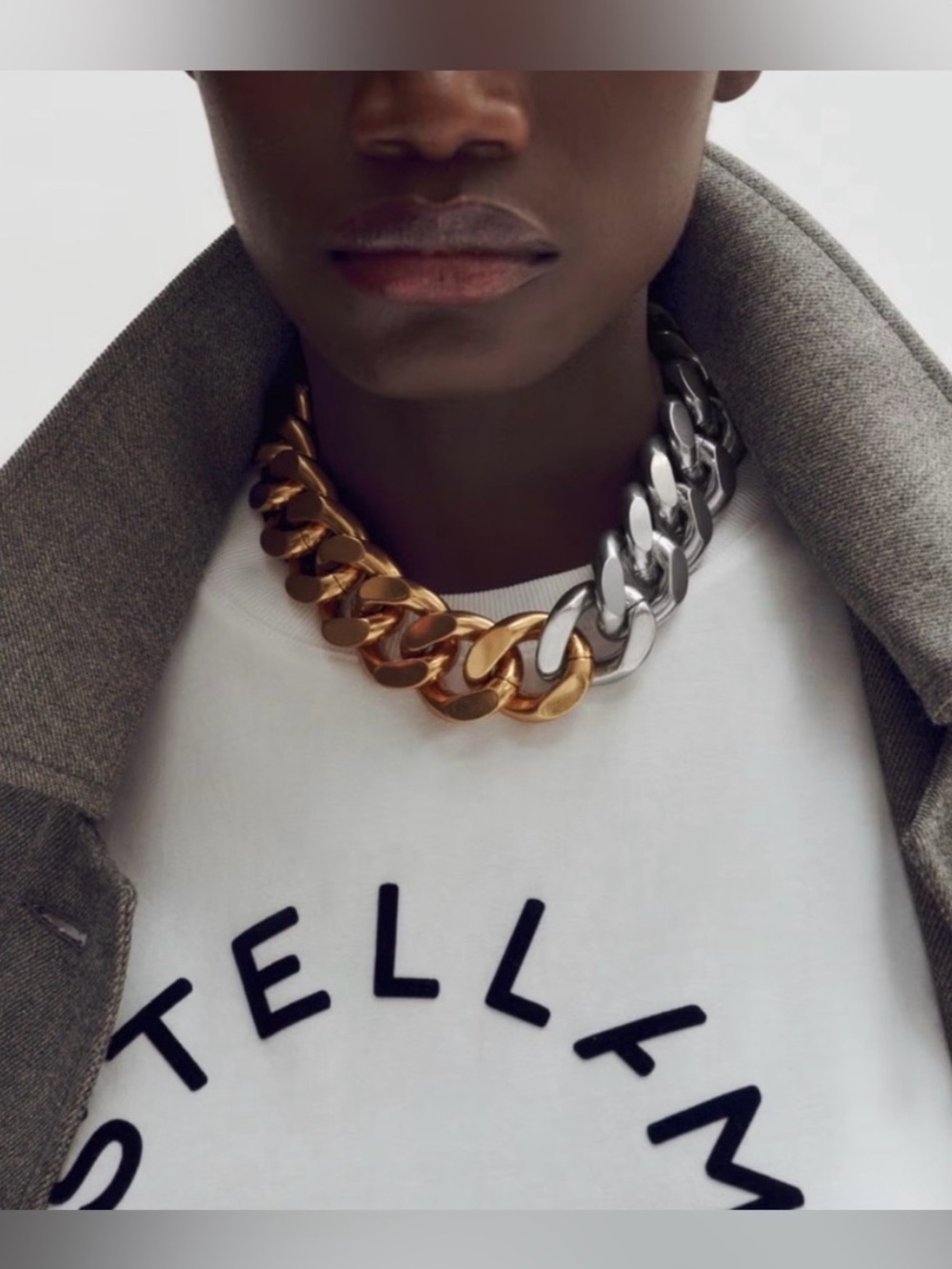 Stella McCartney for H&M Two-Tone Chunky Chain Necklace - Silver & Gold - Picture 2 of 7